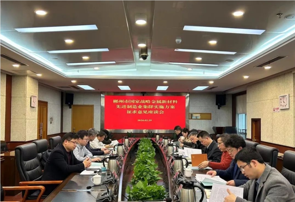 開門納諫聽諍言 集思廣益促創(chuàng)建 我院參加郴州市國家戰(zhàn)略金屬新材料先進制造業(yè)集群實施方案征求意見座談會